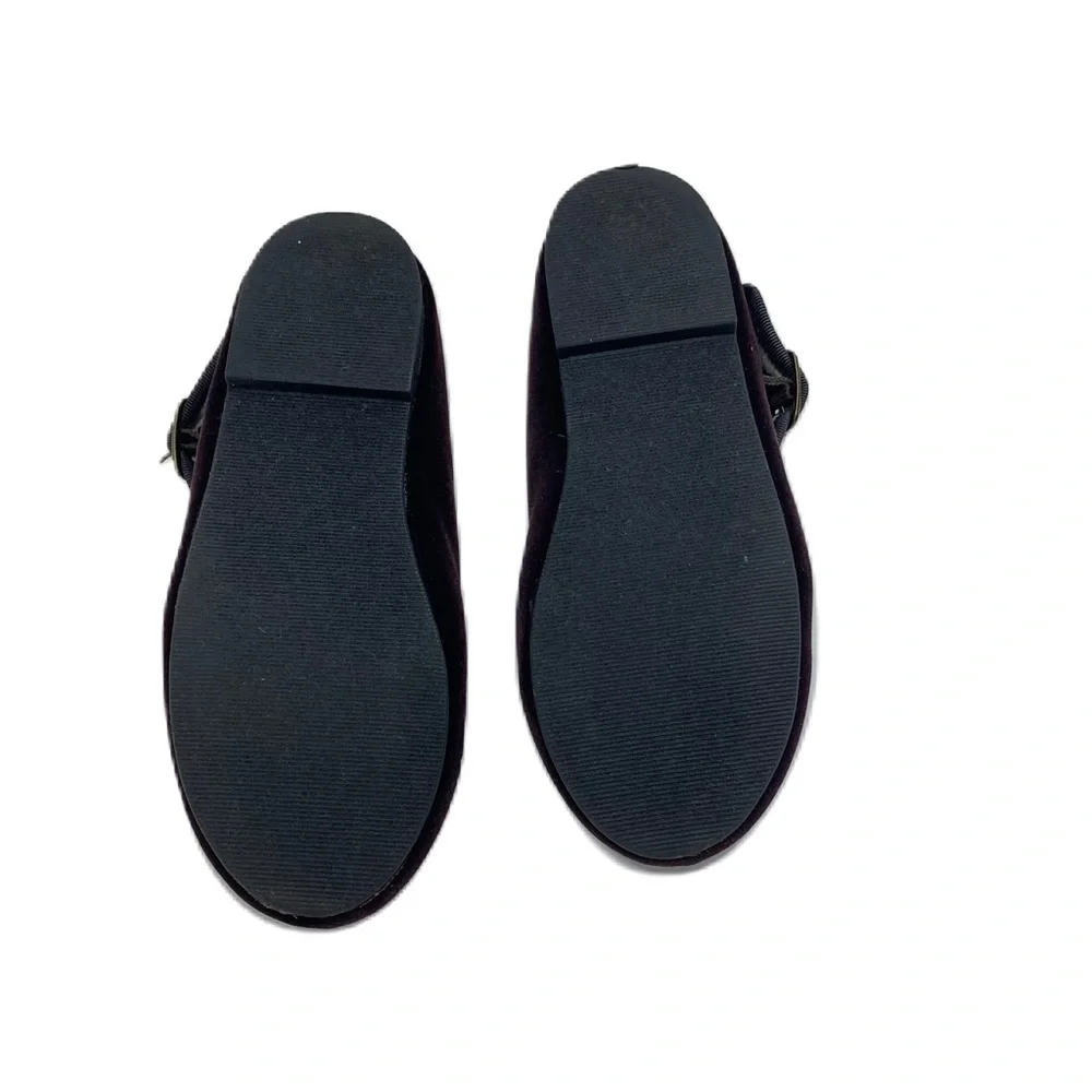Joyfolie Mary Janes Buckle closure Black velvet Bee brass Flocking 13